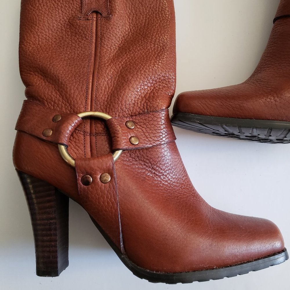 heeled moto boots